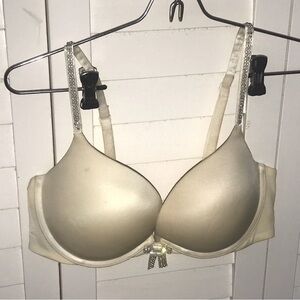 💕 Victoria’s Secret sexy rhinestones crystals push up bra Rhinestone Straps 38C
